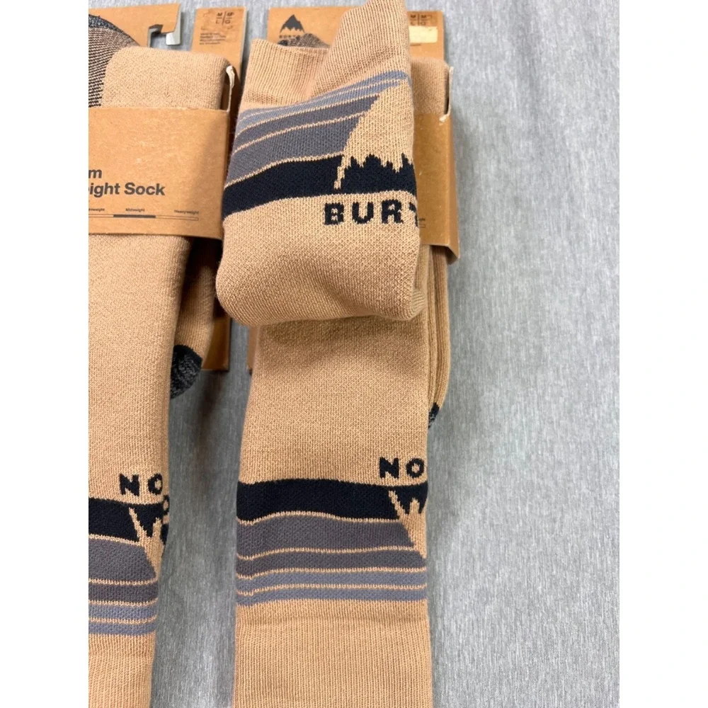 NEW 2‎ Pair Burton Women's Emblem Midweight Socks snowboard ski taupe M/L  7-10